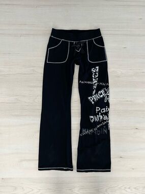 y2k funk factory black and white low rise peace sweatpants